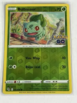 Bulbasaur 001/078 Reverse Holo Pokemon Go Pokemon Card - NM - Image 1