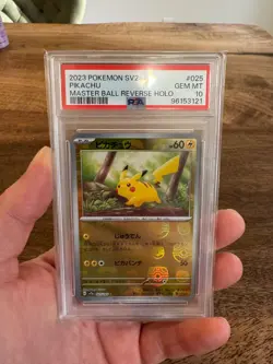 Pikachu Master Ball PSA 10 (025/165 Sv2a: Pokemon Card 151 Holo) - Japanese - Image 1