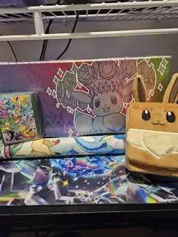 Prismatic Evolutions UPC Eevee Deck Box Sleeves And Play Mat -- NO Cards - Image 1