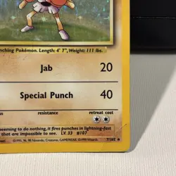 Hitmonchan Unlimited Holo Rare Base Set 7/102 Pokemon TCG Card LP/MP - Image 5
