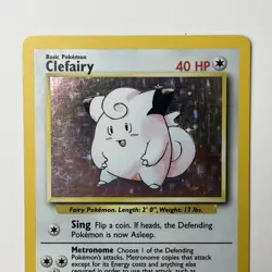 Clefairy 5/102 Holo Rare Vintage Original Base Set Pokemon Card 1999 LP - Image 2