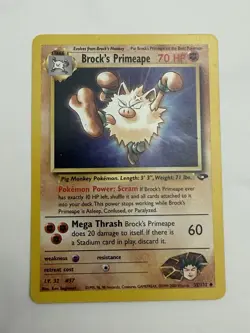Brock's Primeape 35/132 Gym Challenge Unlimited Regular Pokemon TCG Card NM - Image 1