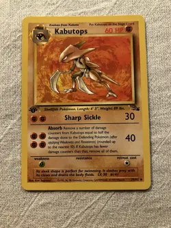 Pokemon TCG 1999 Kabutops Fossil Card 24/62 Non-Holo 1st Edition - Image 1