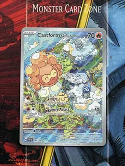 Pokemon TCG Castform Sunny Form IR Holo Card Surging Sparks 195/191SV08 - Image 1