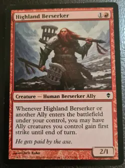 Highland Berserker - Common - Zendikar #152 - MTG - Image 1