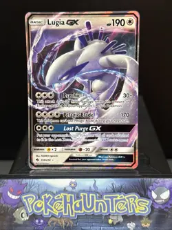 Pokemon Card Lugia GX 159/214 Sun & Moon Rare Lost Thunder Holo Near Mint - Image 1