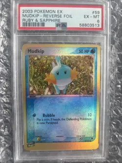 2003 Pokemon Ex Ruby & Sapphire Mudkip #59 PSA 6 - Image 1