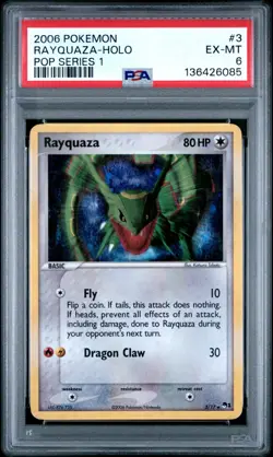 Pokemon POP Series 1 Rayquaza 3/17 Holo PSA 6 Excellent-Mint - Image 1