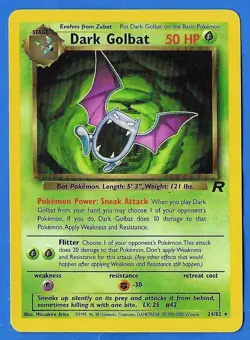 2000 Wizards Pokemon Team Rocket Unlimited Dark Golbat 24/82 Non Holo NM-MN - Image 1