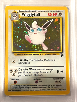Pokemon Wigglytuff Holo #19 Base Set 2 PSA 8 - Unique Holo Swirl (Farting) - Image 3