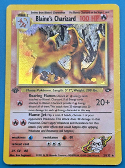 2000 POKEMON GYM CHALLENGE 1ST EDITION 2/132 BLAINE'S CHARIZARD HOLO - Image 1