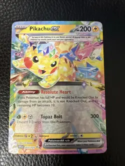 Pikachu ex Double Rare SV08: Surging Sparks 057/191 Pokemon PACK FRESH NM * - Image 1