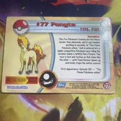 2000 Topps Pokemon TV Animation Edition Series 2 HOLO Foil Ponyta #77 BLUE LOGO - Image 2