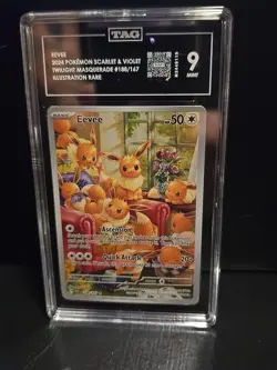 Pokemon TCG Eevee 188/167 Twilight Masquerade IR TAG 9 Mint - Image 1