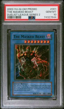 2003 Yu-Gi-Oh! Promo The Masked Beast #001 PSA 10 Duelist League Series 2 - Image 1