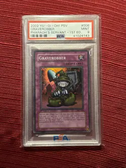 PSA 9 Graverobber PSV-008 Pharaoh's Servant 1st Edition Holo Yugioh 2002 MINT - Image 1