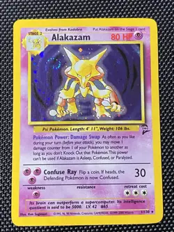 Alakazam Holo 1/130 With Swirl 🍥 Base Set 2 Pokemon Card - Image 1