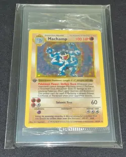Pokemon Card - Sealed Thin 1st Edition Shadowless Machamp - Base Set - 8/102 - Image 1