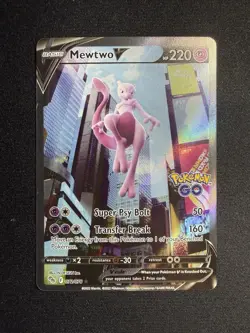 Pokemon TCG Mewtwo v Alt Art Full Art Holo Ultra Rare Card 072/078 Pokemon Go NM - Image 1