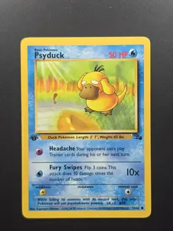 Pokemon TCG Psyduck Fossil 1st Edition Common Card 53/62 Lightly Played #2 - Image 1