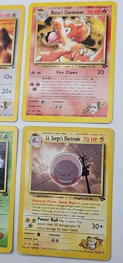 Pokemon Card ALL Vintage WOTC VTG 8 Cards Gym Heroes Mixed Lot HP/DMG - Image 2