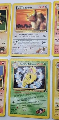 Pokemon Card ALL Vintage WOTC VTG 8 Cards Gym Heroes Mixed Lot HP/DMG - Image 3