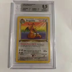 Pokemon 1999 Vintage Fossil Card Dragonite #19/62 1st Edition Rare, NM-MT+ 8.5 - Image 1