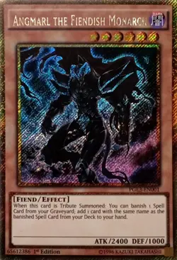 PGL3-EN001 ANGMARL THE FIENDISH MONARCH GOLD SECRET RARE 1ST EDITION YuGiOh CARD - Image 1
