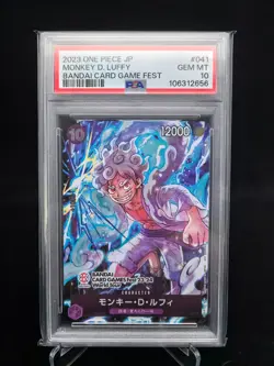 PSA 10 GEM MINT JAPANESE ONE PIECE 2023 MONKEY D. LUFFY P-041 BANDAI CARD GAME - Image 1