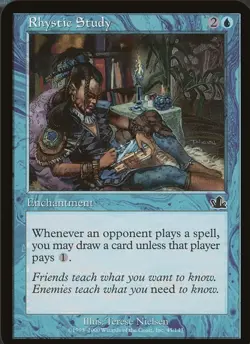 Rhystic Study Prophecy Regular Common Card, MTG Magic the Gathering - Image 1