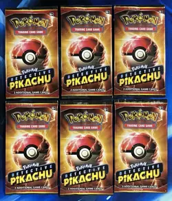 Pokemon TCG Detective Pikachu 2 Card Booster Pack Sealed Lot X6 Sun & Moon Promo - Image 1