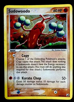 Sudowoodo 15/115 HP SWIRL Unseen Forces Holo Pokemon Card Heavy Play - Image 1