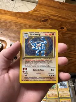 Pokemon TCG 1999 Base Set Machamp Holo 8/102 - 1st Edition Holographic Card! - Image 1
