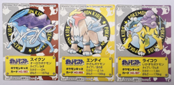 Pokemon Card Entei Suicune Raikou Bandai Mini Kids Card 2001 Japanese - Image 1