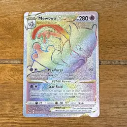 Pokemon Mewtwo VSTAR TCG Rainbow Secret Rare Card 079/078 - Image 1
