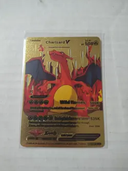 Pokemon Charizard V HP508 Wild Flames Gold Foil Fan Art Card - Image 1