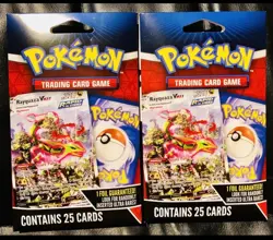 2 Unopened Pokemon 25 Card Packs: With ONE GUARANTEED FOIL CARD IN EACH - Image 1