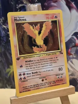 Pokemon TCG Moltres Holo Rare Card 12/62 Fossil 1st Edition Never Played Nice - Image 3