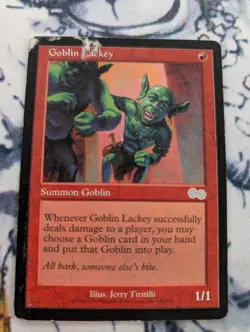 MTG - Goblin Lackey - Urza's Saga - DAMAGED - Image 1