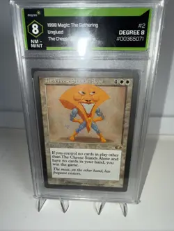 1998 Magic The Gathering Cheese Stands Alone Degree Graded 8 Mint Unglued - Image 1