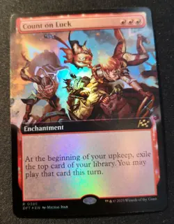 Count On Luck - Foil - Extended Art - DFT - MTG - NM - EN - 0385 - Image 1