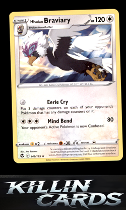 Hisuian Braviary 149/195 Pokemon Rare SWSH12: Silver Tempest Card NM - Image 1