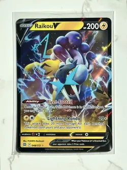 Pokemon TCG Raikou V Sword & Shield: Brilliant Stars 048/172 Holo Ultra Rare - Image 1