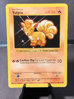 Pokemon TCG Vulpix #68/102 Base Set Shadowless Common 1999 WOTC VTG MP - Image 1