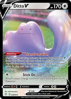 Ditto V 50/72 Sword & Shield - Shining Fates Basic/Rare Holo V NM - Image 1