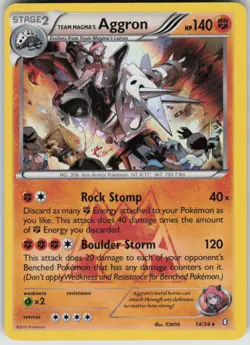 Pokemon Team Magma's Aggron Holo Rare Double Crisis 14/34 NM - Image 1
