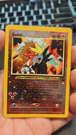 Entei Black Star Movie Promo 34- SWIRLx2- Reverse Foil Holo WOTC 2001 Pokemon - Image 2