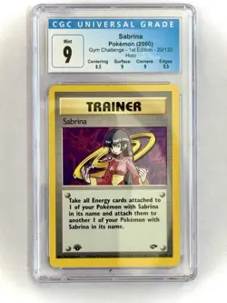 2000 Pokemon TCG Sabrina 1st Edition Holo 20/132 Gym Challenge CGC 9 w/Subgrades - Image 1