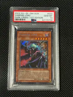 YUGIOH PSA 10 2003 Vampire Lord DCR-000 Secret Rare 1st Edition *0739 - Image 1