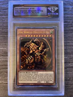 2021 Yu-Gi-Oh! The Winged Dragon of Ra #KICO-EN065 Pharaoh Ultra Rare DSG 10 re - Image 1